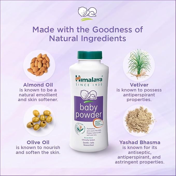 Himalaya Baby Powder 400g (Pack of 2) | Refreshes and keeps baby's skin smooth and dry