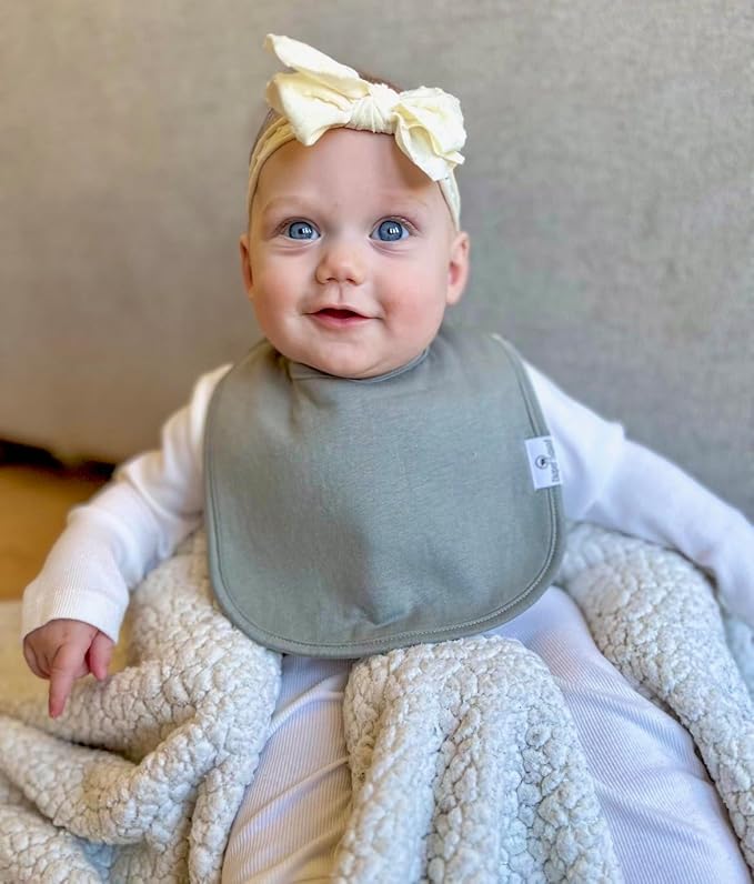 DiaperSquad's 100% Organic Cotton Baby Drool Bibs, Super Absorbent & Adjustable Baby Bibs for Drooling and Teething