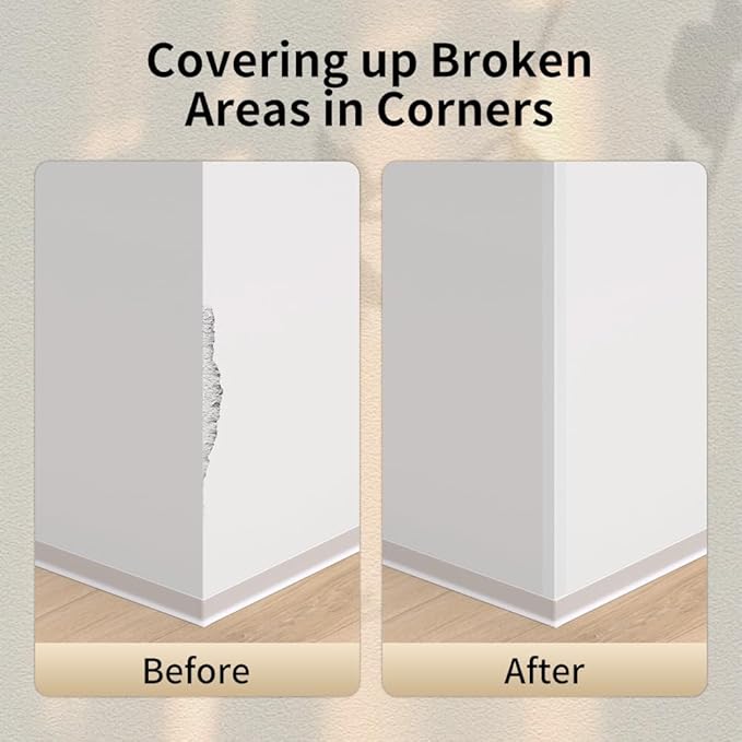 2 Pack White Corner Guards for Walls Baby Proofing - Self-Adhesive PVC Wall Corner Protectors & Edge Guards, 0.98" x 0.98" x 39.7" (100cm) - for Stairs, Furniture, Drywall