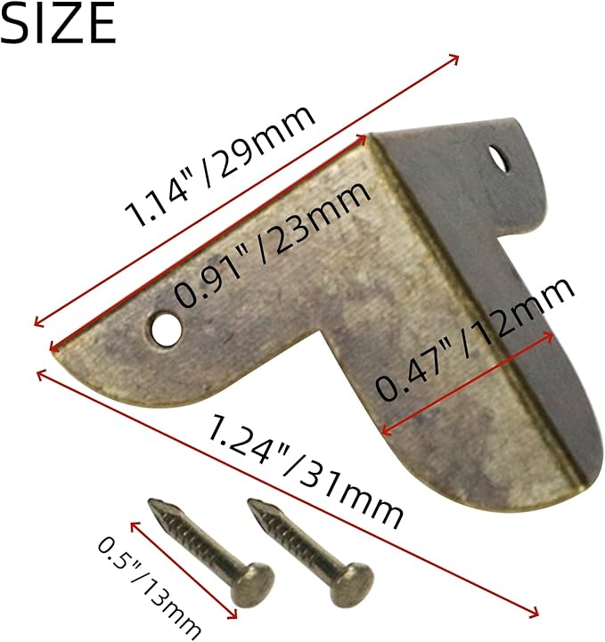 Box Corner Protectors Metal Mcredy Decor Edge Guard for Box Table Cabinet with Screws 0.87" Length Corner Protector Bronze Pack of 60