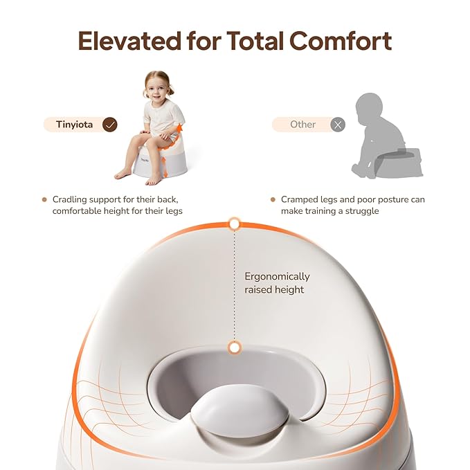 Tinyiota Toddler Potty Training Toilet, Removable Bowl with High Splash Guard, Assembles in Seconds, Easy-Clean and Travel-Ready for Boys and Girls Ages 6 Months to 3 Years (Gray)