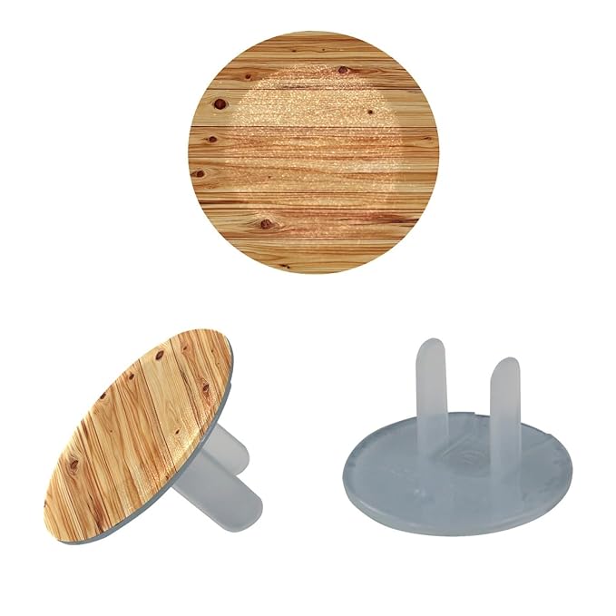 Outlet Covers, Child Safe, Easy Install, Pine Flooring Boards Texture (3)