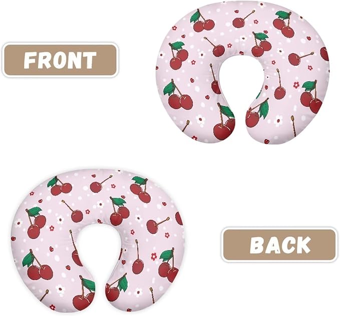 Cherry Pattern Nursing Pillow Cover Stretchy and Soft Nursing Cover for Breastfeeding Pillows Pillow Slipcover for Baby Girls Boys Newborn