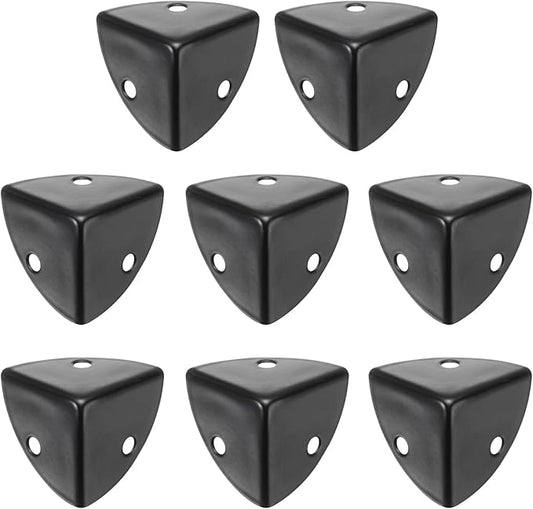 uxcell 8PCS Metal Corner Protector 1 x 1 x 1 Inch Box Edge Guard Protector Zinc Alloy Cabinets Speaker Corners Protector for Furniture Decorative (Black)