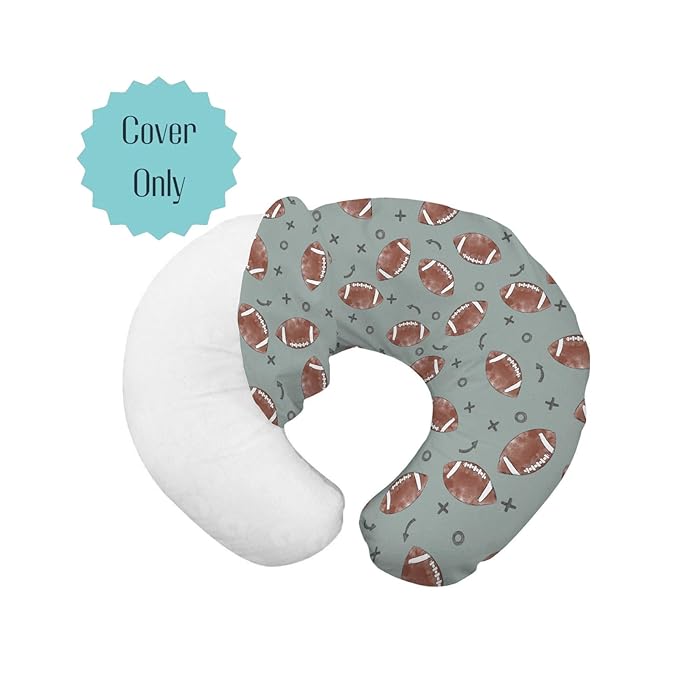 Baby Boys Nursing Pillow Cover Football Game American Sport, Blue Watercolor US Match Breastfeeding Pillowcase, Bottle Feeding Pillow Slipcover Cover Only