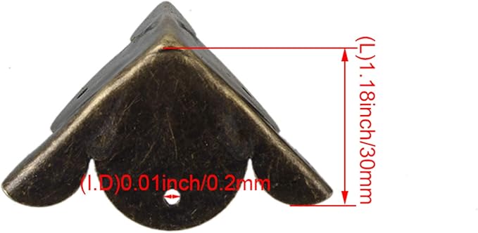 RDEXP Decorative Vintage 30x30mm Case Box Iron Corner Edge Guards Cover Pack of 15