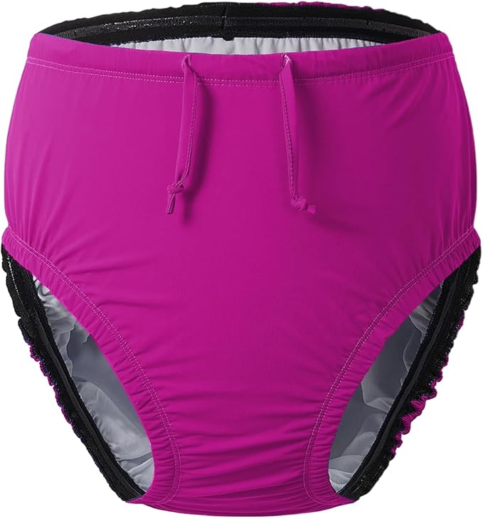 Kids/Youth Special Needs Swimwear Reusable Swim Diapers for Incontinence Cloth Diaper Covers Waterproof,Leakproof,Unisex [Pink,12-14T]