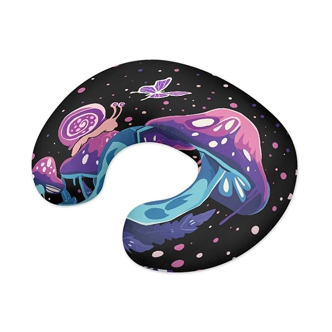 Forchrinse Purple Mushroom Butterfly Baby Nursing Pillow Cover for Baby Girls Breastfeeding Pillow Slipcover Soft Comfortable Newborn
