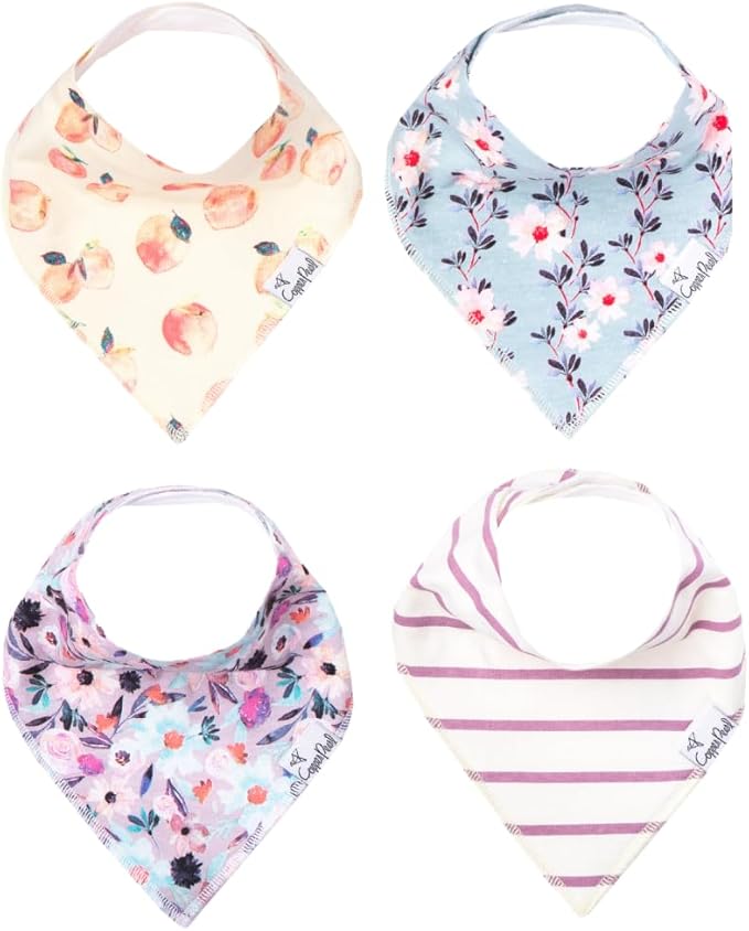 Copper Pearl Baby Bandana Bibs, 4 Pack