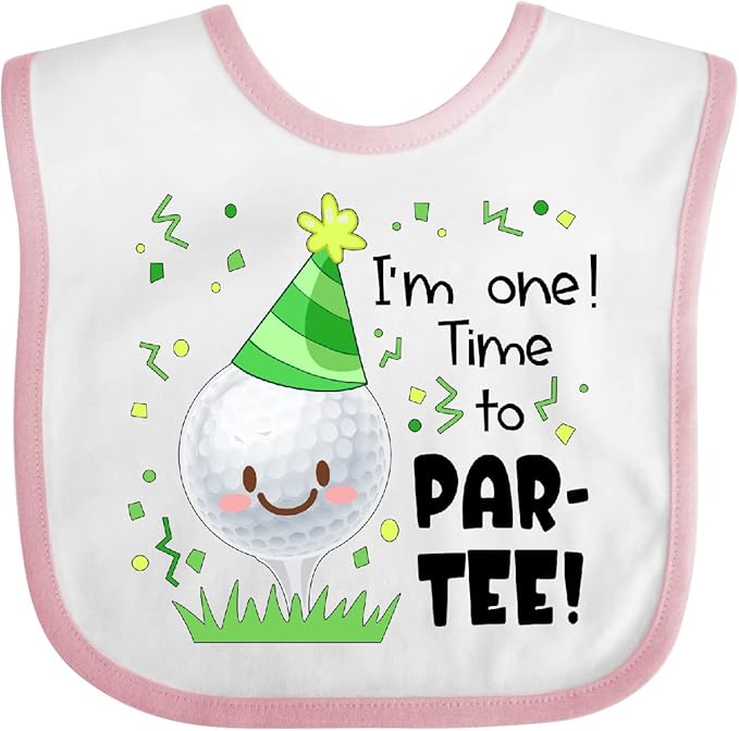 inktastic I'm 1 Time To Par-Tee Golf First Birthday Baby Bib