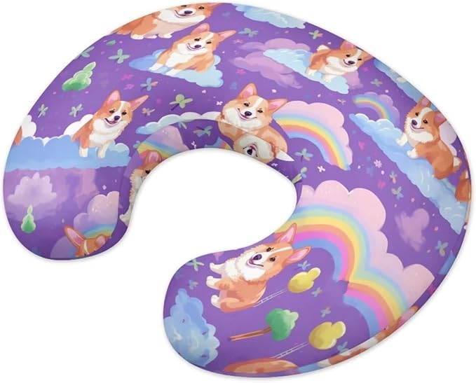 Rainbow Corgi Nursing Pillow Case 1 Pack for Breastfeeding Pillow Nursing Covers Pillow Slipcover Pillowcase Stretchy Comfortable Breast Feeding Pillow Slipcover Cover Only