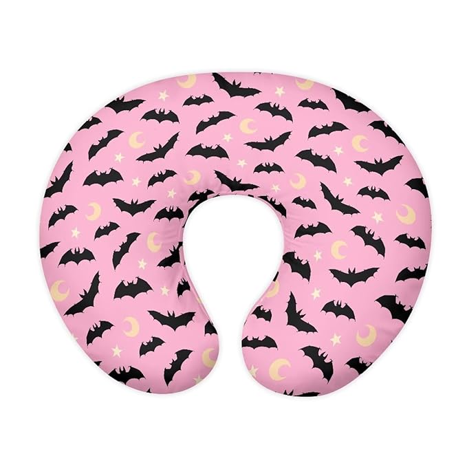 Pink Black Bat and Moon Baby Nursing Pillowcase Nursing Pillow Cover Pillow Slipcover Detachable Nursing Pillow Protective Cas Baby Feeding Washable and Easy to Clean