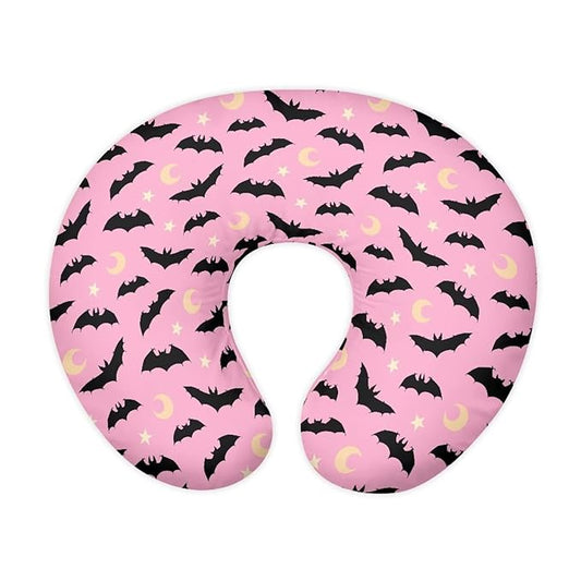 Pink Black Bat and Moon Baby Nursing Pillowcase Nursing Pillow Cover Pillow Slipcover Detachable Nursing Pillow Protective Cas Baby Feeding Washable and Easy to Clean