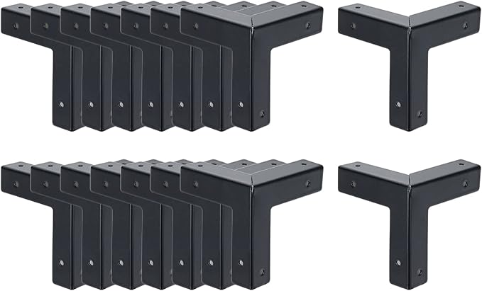 Coshar Three-Sided Metal Corner Protector Decorative Edge Cover Safety Guard for Wooden Boxes, Pack of 16
