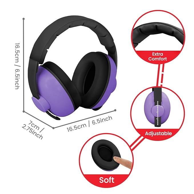 Baby Headphones for Noise Protection - Infant Ear Muffs Noise Protection - Toddler Noise Cancelling Headphones - Baby Ear Protection for 0 to 36 Months, Adjustable - Puper