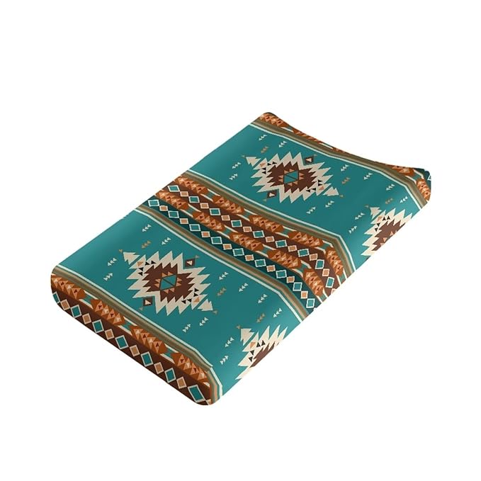 WesternChanging Pad Cover Boys Tribal Changing Pad Cover Baby Girl Boy Aztec Diaper Change Table Covers Purple Soft Stretchy Safe Changing Mat Sheet Cover