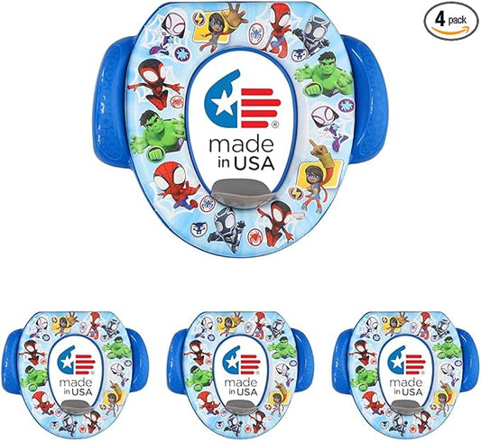 Spidey and His Amazing Friends "Team Up" Soft Potty Seat and Potty Training Seat - Soft Cushion,Baby-Potty Training,Safe,Easy to Clean,(Pack of 4)