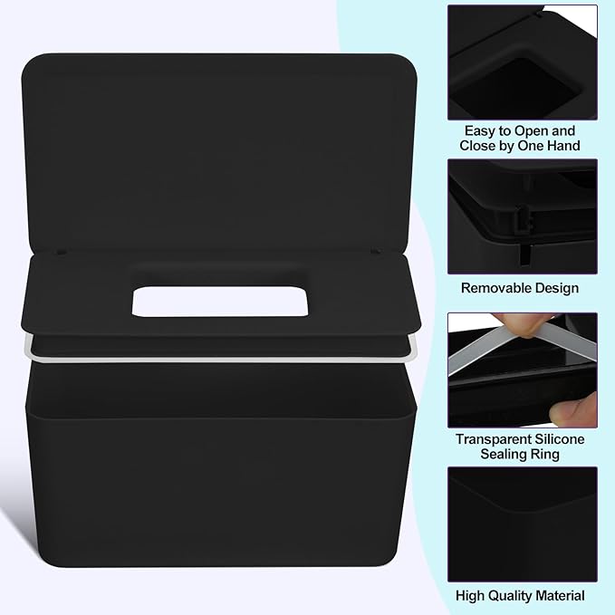 54 Packs Flannel Reusable Baby Wipes Cloth Wipes with Black Upgraded Wipes Dispenser, Soft & Natural Skin Friendly Cloth Wipes, Body Face Hand Washcloth Essential for Cloth Diapers