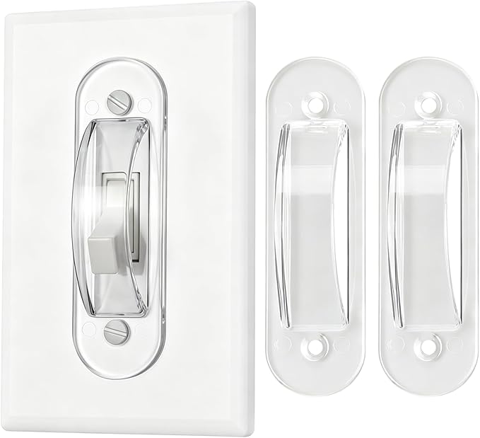 Wall Switch Guards Plate Covers Child Safety Security Home Decor (2 Pack), Clear - Keeps Light Switch ON Or Off Prevent Accidental Device Turn On or Off…