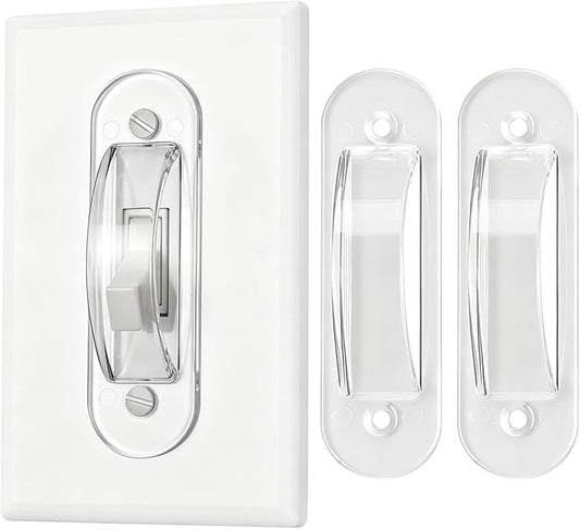 Wall Switch Guards Plate Covers Child Safety Security Home Decor (2 Pack), Clear - Keeps Light Switch ON Or Off Prevent Accidental Device Turn On or Off…