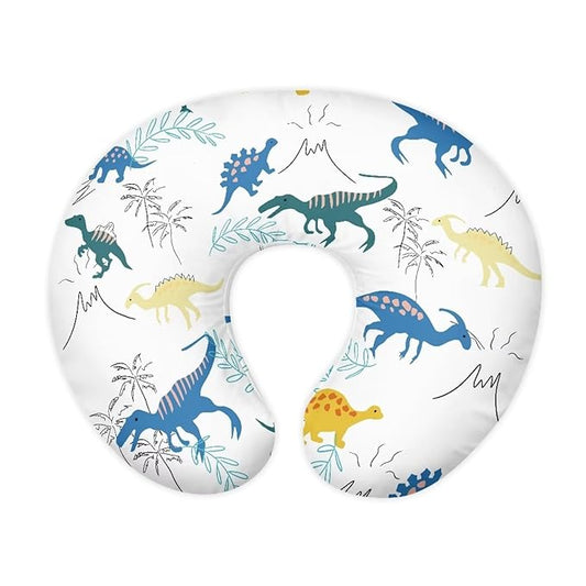 Nursing Pillow Case for Newborn Cute Dinosaur Breastfeeding Pillow Slipcover for Baby Boys & Girls Soft Fabric Fit Snug On Infant Washable & Breathable