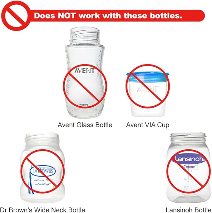 Nenesupply Travel Bottle Caps Lids Compatible with Nenesupply Bottle Spectra Bottles Avent Bottles Wide Mouth One-Piece Cap for Breastmilk Storage and Collection Leak Proof with Sealing Ring