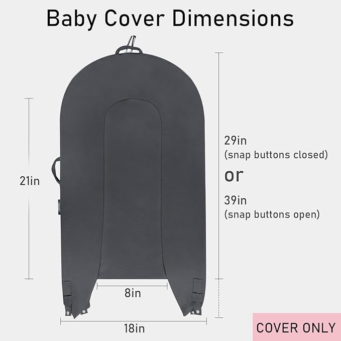 Organic Replacement Cover with Waterproof Pad | Premium Quality Spare Cover Certified Organic Cotton | [Fits Dockatot Deluxe + Docks] (Cover Only) (Charcoal, Waterproof Organic Cotton)