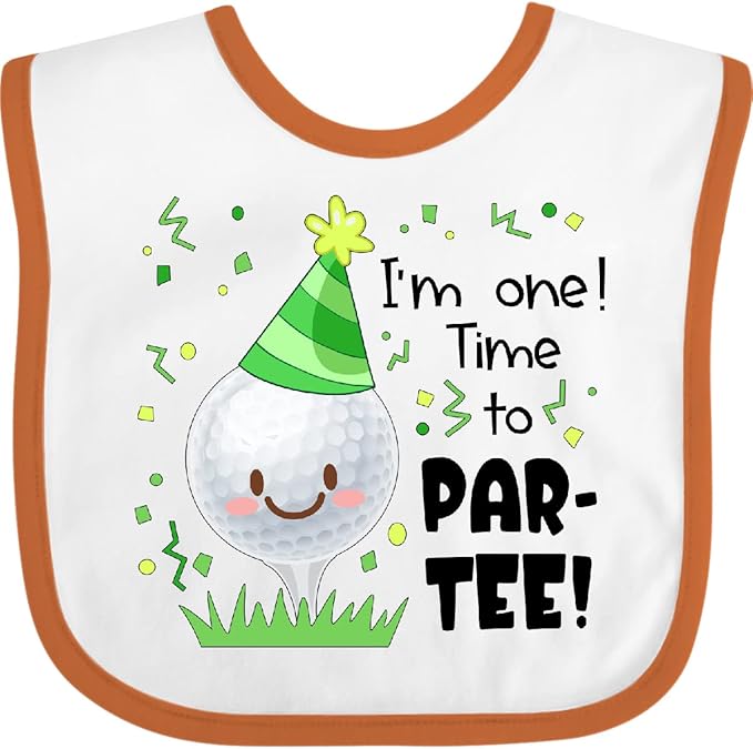 inktastic I'm 1 Time To Par-Tee Golf First Birthday Baby Bib