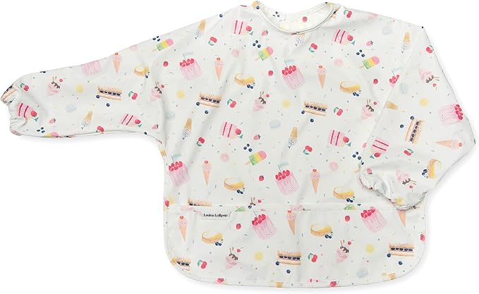 Loulou Lollipop Long Sleeve Mess Free Waterproof Bibs, for baby boys and girls 6-36 Months, Machine Washable, Travel Friendly