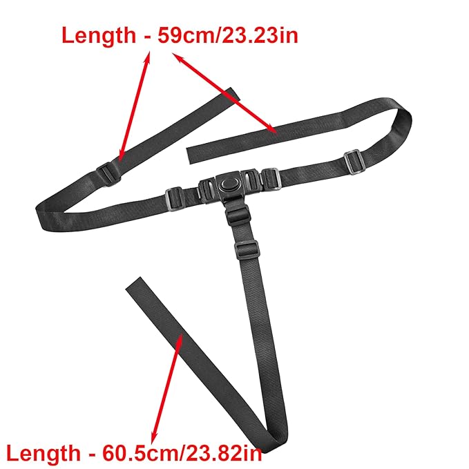 3 Point Harness Seat Belt for Kids,High Chair Straps Adjustable Harness Strap Belt Harness Strap Belt Kit Shoulder Strap Belts Replacement for High Chair (Black)