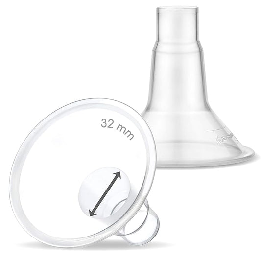 Maymom MyFit 32mm Two-Piece Design Large Breastshields, Compatible with Medela Breast Pump; Ideal for HandsFree Bra; Not Original PersonalFit Flex Breast Shield,Not Original Freestyle Pump Parts, 2pcs