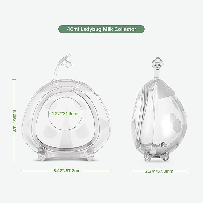 Haakaa Ladybug Milk Collector 1.4oz/40ml 1pc - Wearable Nursing Cup | Soft Silicone Breast Shell | Breastmilk Saver | Portable Letdown Catcher for Breastfeeding Moms, Protects Sore Nipples