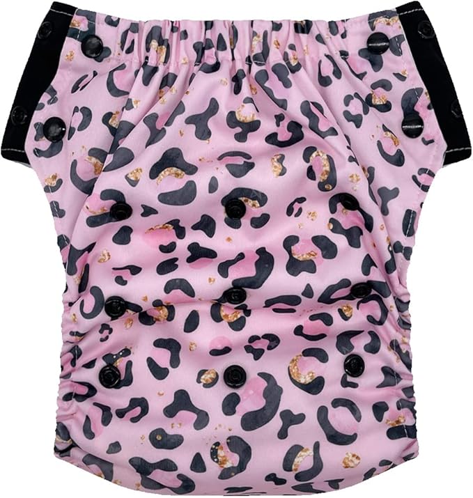 EcoAble Reusable Potty Training Diaper with Insert, Daytime Pull-on Cloth Training Pants for Toddlers and Big Kids (Size 3, Leopard)