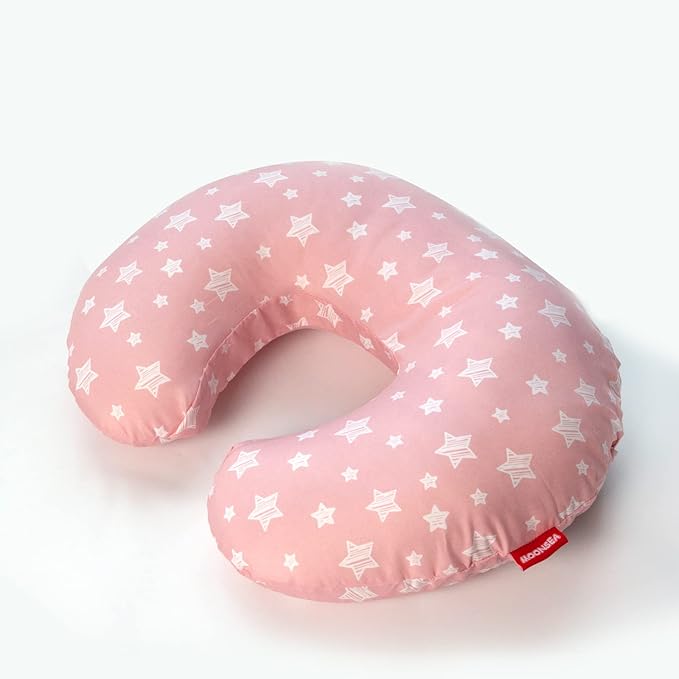 Nursing Pillow Cover for Baby Snug Fits Boppy Nursing Pillows, Super Soft, for Breastfeeding Moms, Pink Star