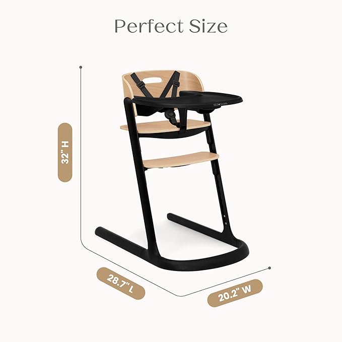 Delta Children Versa Adjustable 3-in-1 High Chair for Babies & Toddlers - 3 Growing Stages from Infant to Adult Seating - Greenguard Gold Certified, Black