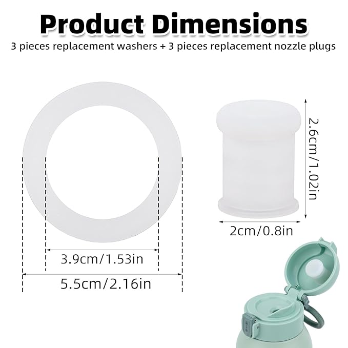6pcs Baby Bottle Warmer Accessories Set Compatible with Momcozy, BPA-Free Silicone Stopper Gasket and Seal Rings Replacements for 17oz/500ml Portable Baby Portable Bottle Milk Warmer Parts