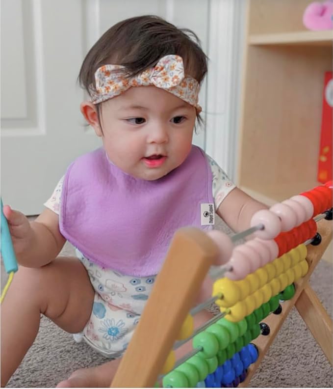 DiaperSquad's 100% Organic Cotton Baby Drool Bibs, Super Absorbent & Adjustable Baby Bibs for Drooling and Teething