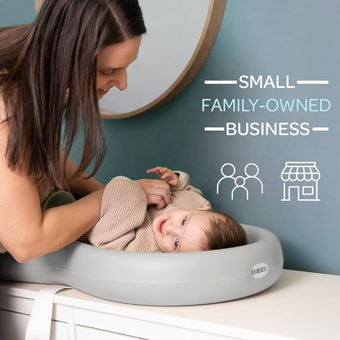 Keekaroo Peanut Changer Grey – the Original - Easy-to-Clean Changing pad and the only Shell Over Foam, Fully Water Repellant