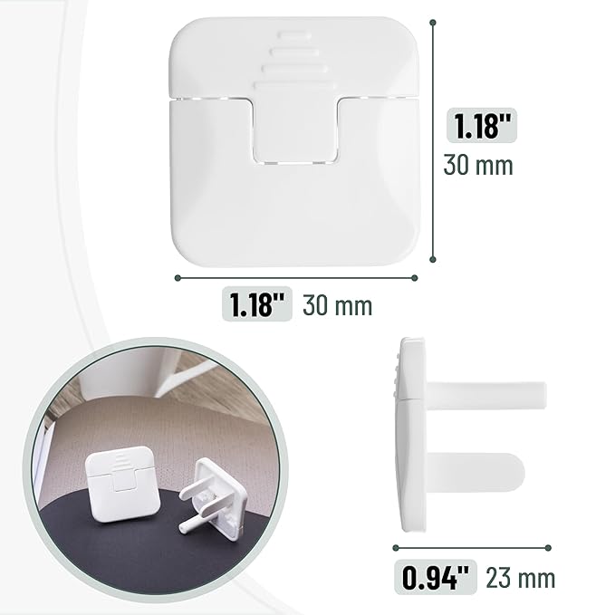Bates- Outlet Covers Child Proof, 40 Pack, White, 3 Prong Outlet Covers