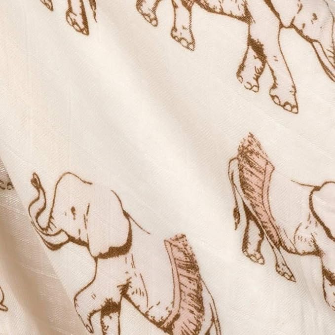 Milkbarn Baby Muslin Burp Cloths for Boys & Girls - Extra Large Washcloths 23" x 23", Pack of 2 - Soft & Absorbent Bamboo and Cotton Blend - Burping Cloths for Babies (Tutu Elephant)