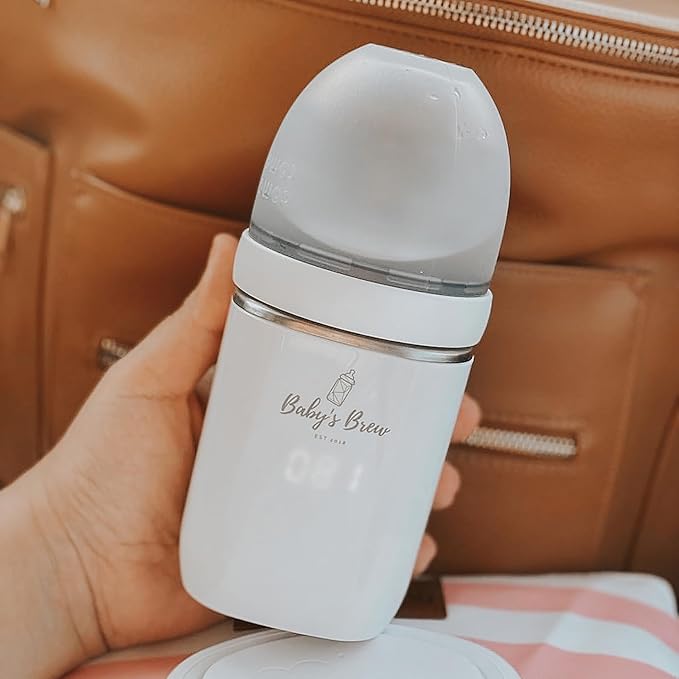 Baby's Brew XXXL Bottle Adapter for Portable Bottle Warmer – Leak-Proof, Easy-to-Clean, Compatible with Comotomo, Olababy, Boon Nursh, Haakaa, White