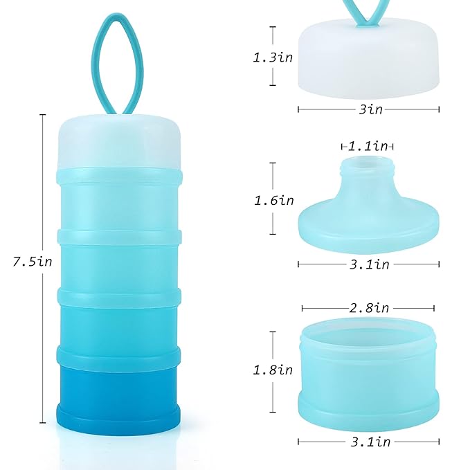 Accmor 2 Pack Baby Formula Dispenser On The Go, Stackable Formula Dispenser Formula Container to Go, Non-Spill Portable Milk Powder Kids Snack Storage Container, BPA Free