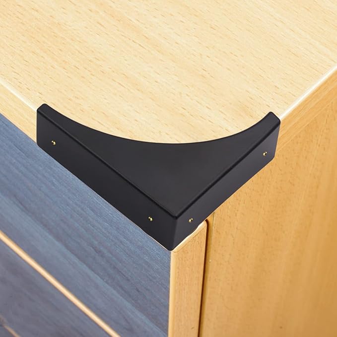 Box Edge Corner Guards Decorative Furniture Corner Protectors Edge Safety Protector Furniture Corner Bumpers Box Cabinet Case Edge Cover Home Hardware Accessories Pack of 4 Black