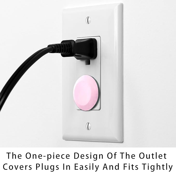 Pure Pink Color Outlet Plug Covers Child Proof Electrical Outlets Protector - Wall Socket Protector for Baby Kids- Electrical Insulation