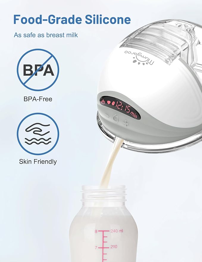2 Pack Hands Free Wearable Breast Pump - Built-in Pump Design, LED Display with 3 Modes & 12 Levels, Ultra-Quiet Electric Pump, Rechargeable, Multifunctional & Portable, 24/27mm