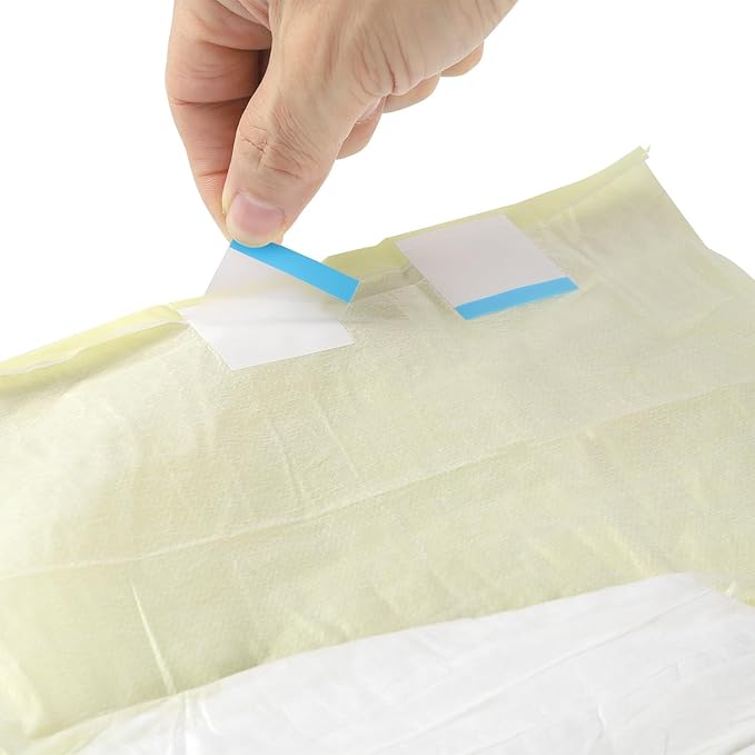 CutiePlusU Disposable Adult Diaper Heavy Absorption Dry Surface All Night- Yellow 10 Pieces (Medium 28"-38")