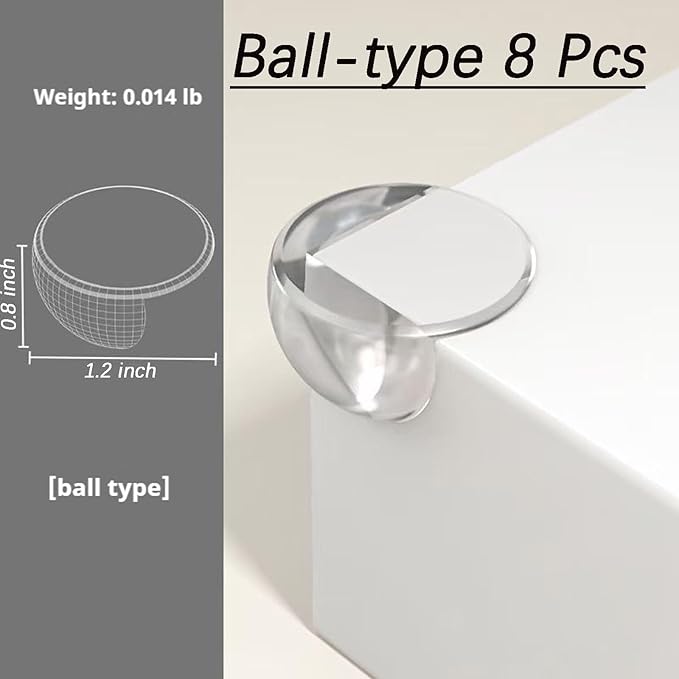 8 Pack Corner Protectors Guards Baby Proofing Corner Protector Furniture Corner Protector Table Corner Used to Cover The Edges of Sharp Furniture（Round Shape）