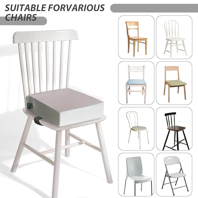 Booster Seat for Table - PU Waterproof Strong Support Toddler Booster Seat for Dining Table, Portable Booster Chair with Adjustable Elasticity Straps for Toddlers Eating Travel Home