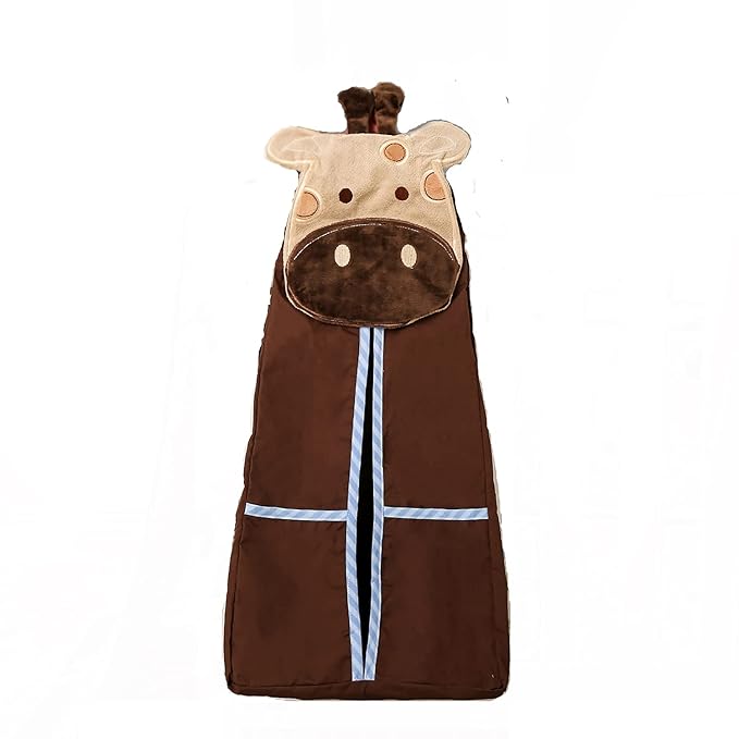 Diaper Stacker Handmade Giraffe Baby Diaper Hanging Bag with 2 Pocket for Toys 1 Piece Brown (Giraffe Head)