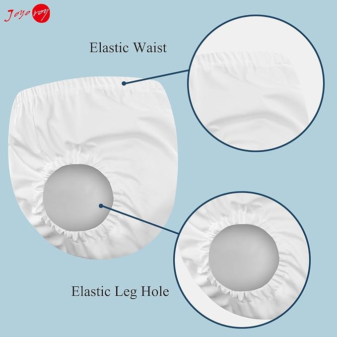 Joyo roy 4 Pcs White Cloth Diaper Covers for Girls and Boys Plastic Underwear for Potty Training Waterproof Underwear for Toddlers 5T Diaper Cover Soft Rubber Training Pants for Toddlers Plastic Pants